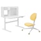 Option: BERGLÄRKA / DAGNAR Children's desk and chair, white/yellow, 100x70 cm