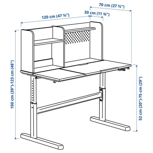 Illustration with measurements for the product: BERGLÄRKA.