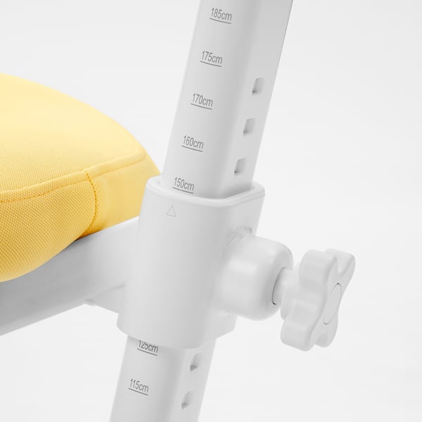 BERGLÄRKA / DAGNAR Desk and chair, white/yellow, 120x70 cm