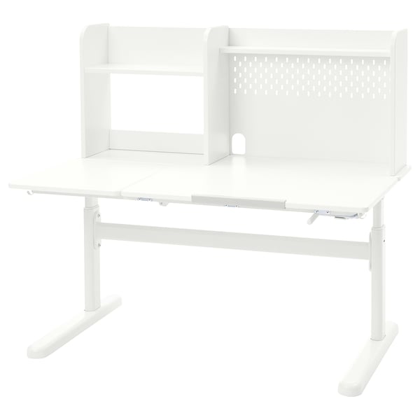 BERGLÄRKA / DAGNAR Desk and chair, white/yellow, 120x70 cm