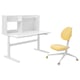 Option: BERGLÄRKA / DAGNAR Desk and chair, white/yellow, 120x70 cm