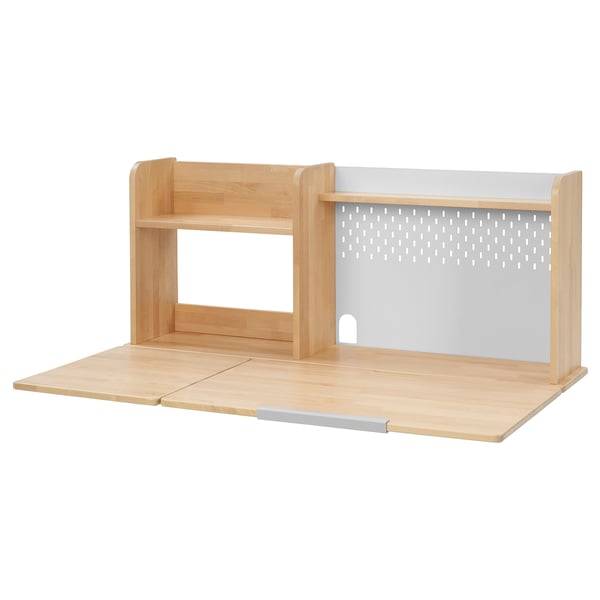 BERGLÄRKA Desk top and shelf, birch, 120x70 cm