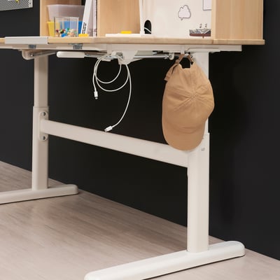 BERGLÄRKA / GUNRIK Children's desk+chair w armrests, solid birch/turquoise, 120x70 cm