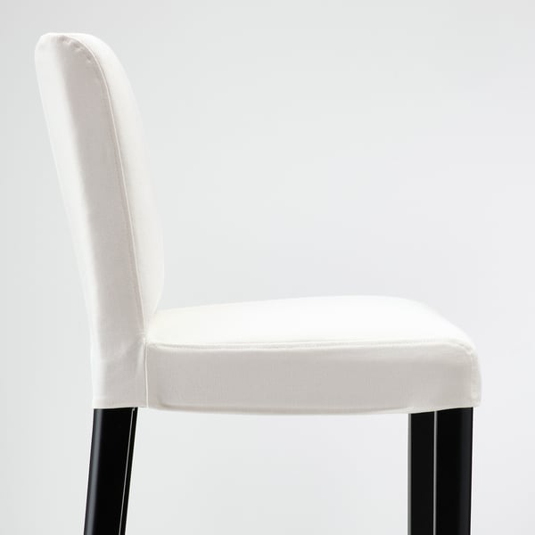 BERGMUND Bar stool with backrest, black/Inseros white, 75 cm