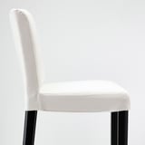 BERGMUND Bar stool with backrest, black/Inseros white, 75 cm