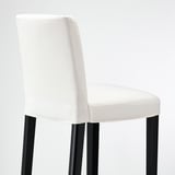 BERGMUND Bar stool with backrest, black/Inseros white, 75 cm