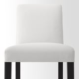 BERGMUND Bar stool with backrest, black/Inseros white, 75 cm