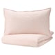 BERGPALM Duvet cover and pillowcase, light pink/stripe, 150x200/50x80 cm