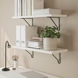 BERGSHULT / FÖRLÄGGARE Wall shelf, black/white, 80x30 cm