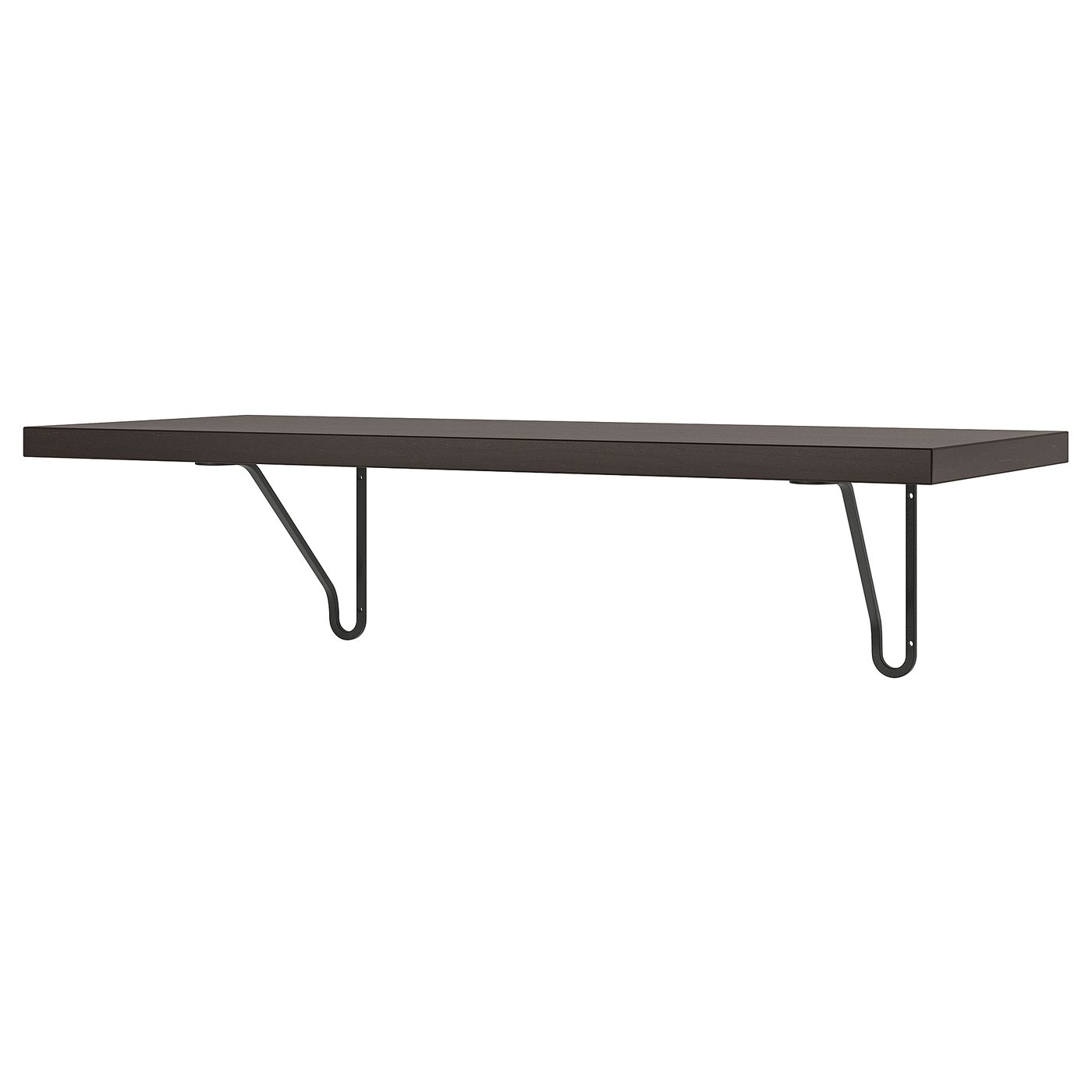 BERGSHULT / FÖRLÄGGARE wall shelf, brown-black/black, 80x30 cm - IKEA