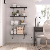 BERGSHULT / FÖRLÄGGARE Wall shelf, brown-black/black, 80x20 cm