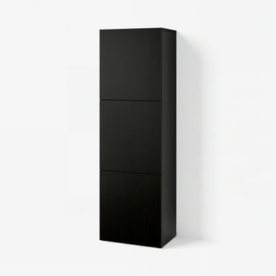 BESTÅ Shelf unit with doors, black-brown/Lappviken black-brown, 60x42x193 cm
