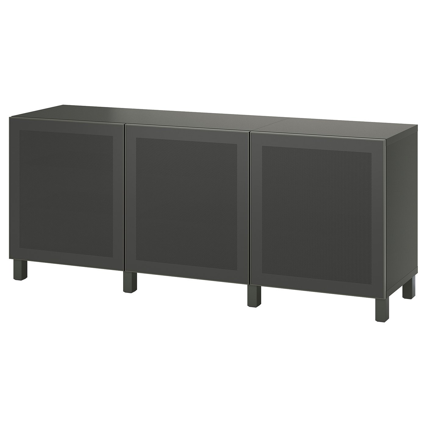 BESTÅ storage combination with doors, dark grey/Mörtviken