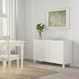 BESTÅ Storage combination with doors, white/Hanviken/Stubbarp white, 120x42x74 cm