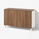 BESTÅ Storage combination with doors, white Lappviken/Stubbarp/brown walnut effect, 120x42x75 cm