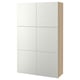 BESTÅ Storage combination with doors, white stained oak effect/Laxviken white, 120x42x193 cm