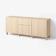 BESTÅ Storage combination with drawers, white stained oak effect/Lappviken/Stubbarp white stained oak effect, 180x42x74 cm