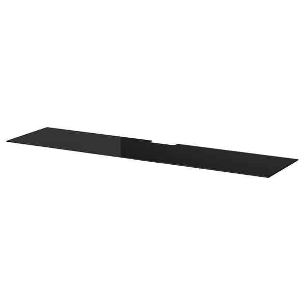 BESTÅ Top panel for TV, glass black, 180x40 cm