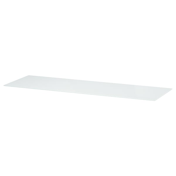 BESTÅ Top panel, glass white/light green, 120x40 cm