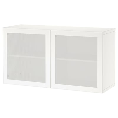 BESTÅ Wall-mounted cabinet combination, white/Mörtviken, 120x42x64 cm