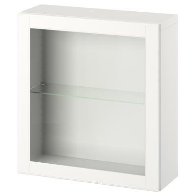 BESTÅ Wall-mounted cabinet combination, white/Ostvik white, 60x22x64 cm