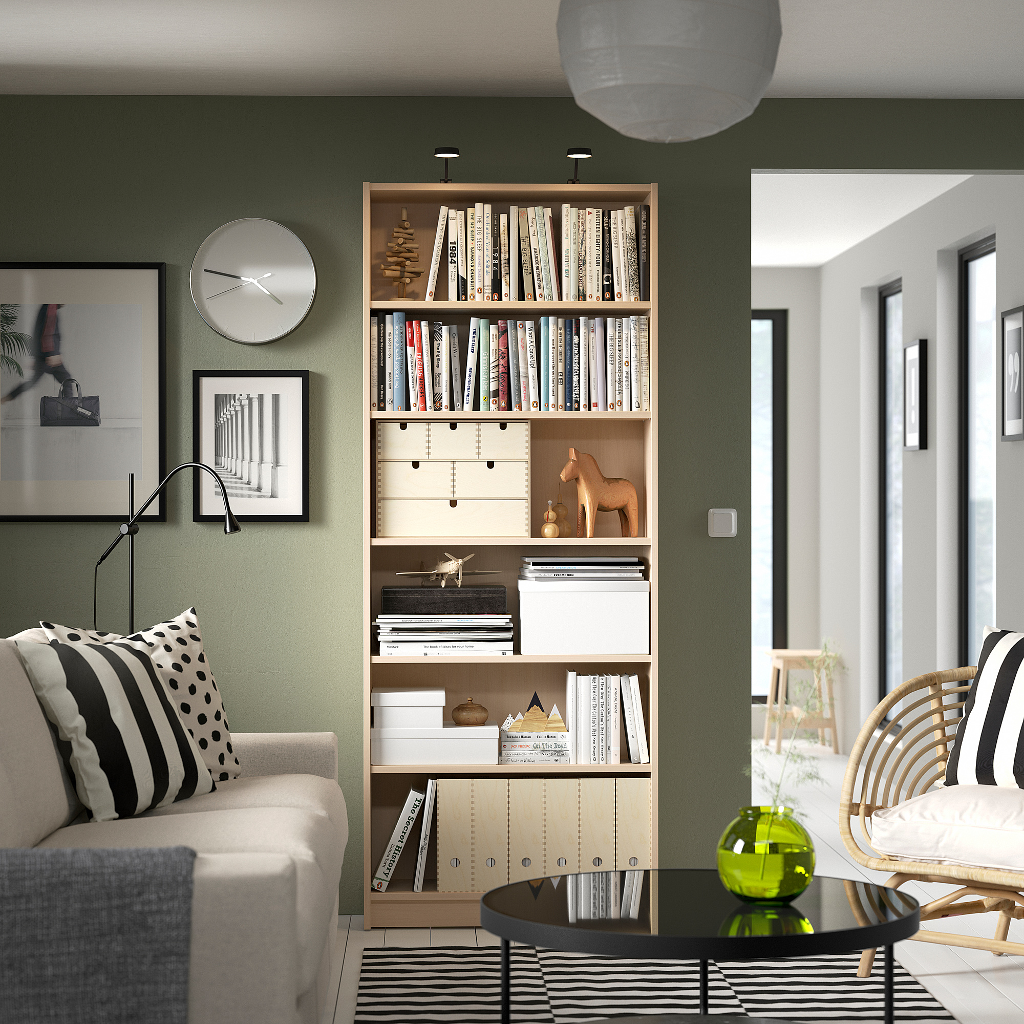 BILLY Bookcase, birch effect, 80x28x202 cm