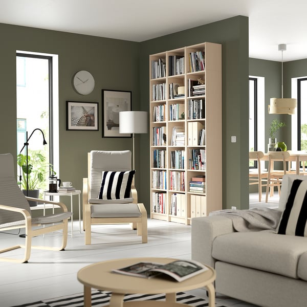 BILLY Bookcase comb with extension units, birch effect, 120x237 cm
