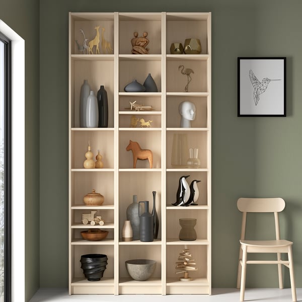 BILLY Bookcase comb with extension units, birch effect, 120x237 cm