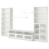BILLY / BRIMNES TV storage combination, white/clear glass, 340x41x202 cm