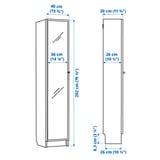 BILLY / HÖGBO Bookcase combination w glass doors, white, 40x30x202 cm