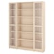 Option: BILLY / OXBERG Bookcase combination w glass doors, birch effect, 160x202 cm