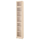 BILLY / OXBERG Bookcase w glass doors/ext unit, birch effect, 40x30x237 cm