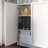 BILLY / OXBERG Bookcase w height extension ut/drs, white/clear glass, 160x30x237 cm