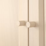 BILLY / OXBERG Bookcase with desk, birch effect/white, 80x202 cm