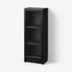 BILLY / OXBERG Bookcase with door, black oak effect/clear glass, 40x30x106 cm
