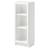 BILLY / OXBERG Bookcase with door, white/clear glass, 40x30x106 cm