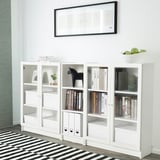 BILLY / OXBERG Bookcase with doors, white/clear glass, 200x30x106 cm