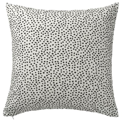 BJÖRKGRÅMAL Cushion cover, white/black, 50x50 cm