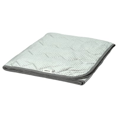 BRANDLILJA Duvet, cool, grey/stripe, 150x200 cm