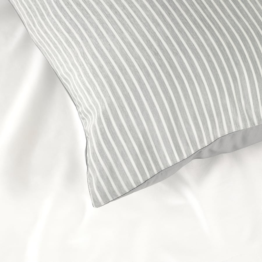 BRANDLILJA pillowcase, grey/stripe, 50x80 cm IKEA