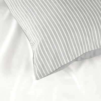BRANDLILJA Pillowcase, grey/stripe, 50x80 cm