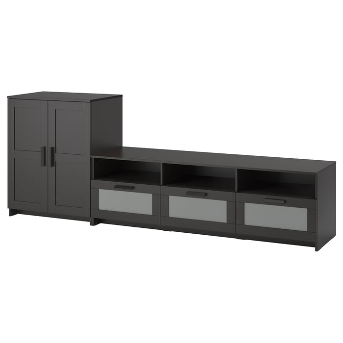 BRIMNES TV storage combination, black, 258x41x95 cm IKEA