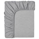 BRUDBORSTE Fitted sheet, grey, 150x200 cm