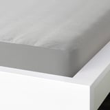 BRUDBORSTE Fitted sheet, grey, 150x200 cm