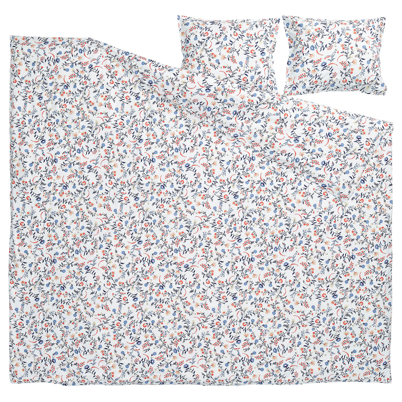 BRUDKRUSBÄR bedding, white with floral print, organic cotton.