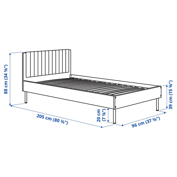 BRUKSVARA Bed frame, white, 90x200 cm