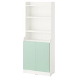 DALRIPA Children's bookcase with door, white/light green, 60x34x150 cm