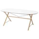 DALSHULT Table, white/birch, 185x90 cm