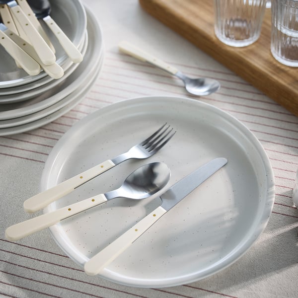 DOFTSKÖLD 24-piece cutlery set, off-white