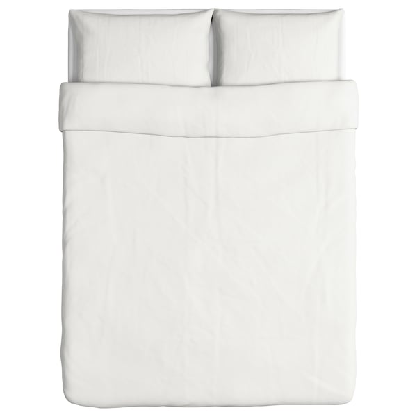 DVALA Duvet cover and 2 pillowcases, white, 200x230/50x80 cm